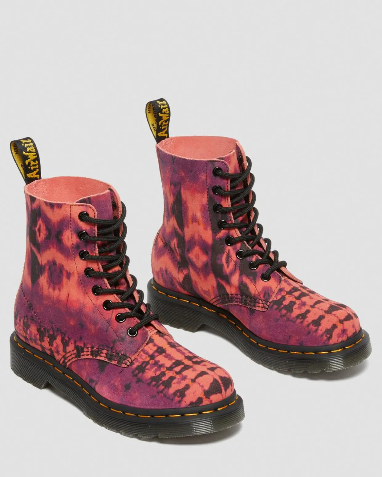 Dr. Martens Boots 1460 Pascal En Cuir Tie-dye à Lacets Violet Best Sale