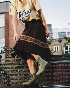 Dr. Martens Boots 1460 Pascal En Cuir Virginia Muted Olive — Virginia Fashion