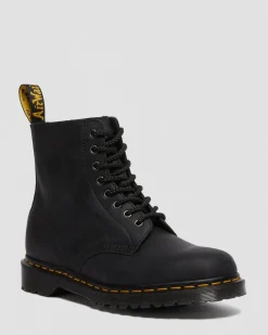 Dr. Martens Boots 1460 Pascal En Cuir Waxed Full Grain à Lacets Noir — Waxed Full Grain Shop