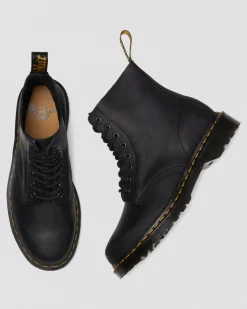 Dr. Martens Boots 1460 Pascal En Cuir Waxed Full Grain à Lacets Noir — Waxed Full Grain Shop