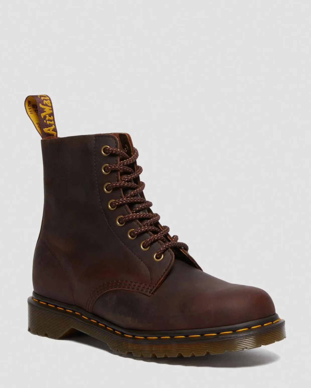 Dr. Martens Boots 1460 Pascal En Cuir Waxed Full Grain à Lacets Chestnut — Waxed Full Grain Hot