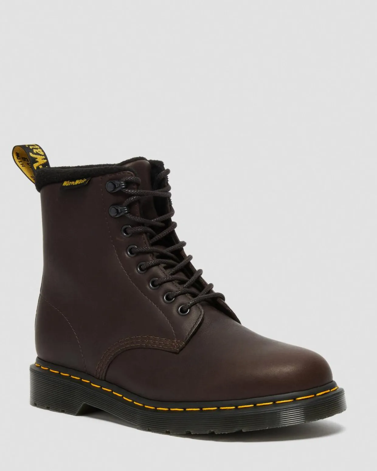 Dr. Martens Boots 1460 Pascal WarmWair En Cuir Valor WP Marron foncé — Valor Wp Cheap