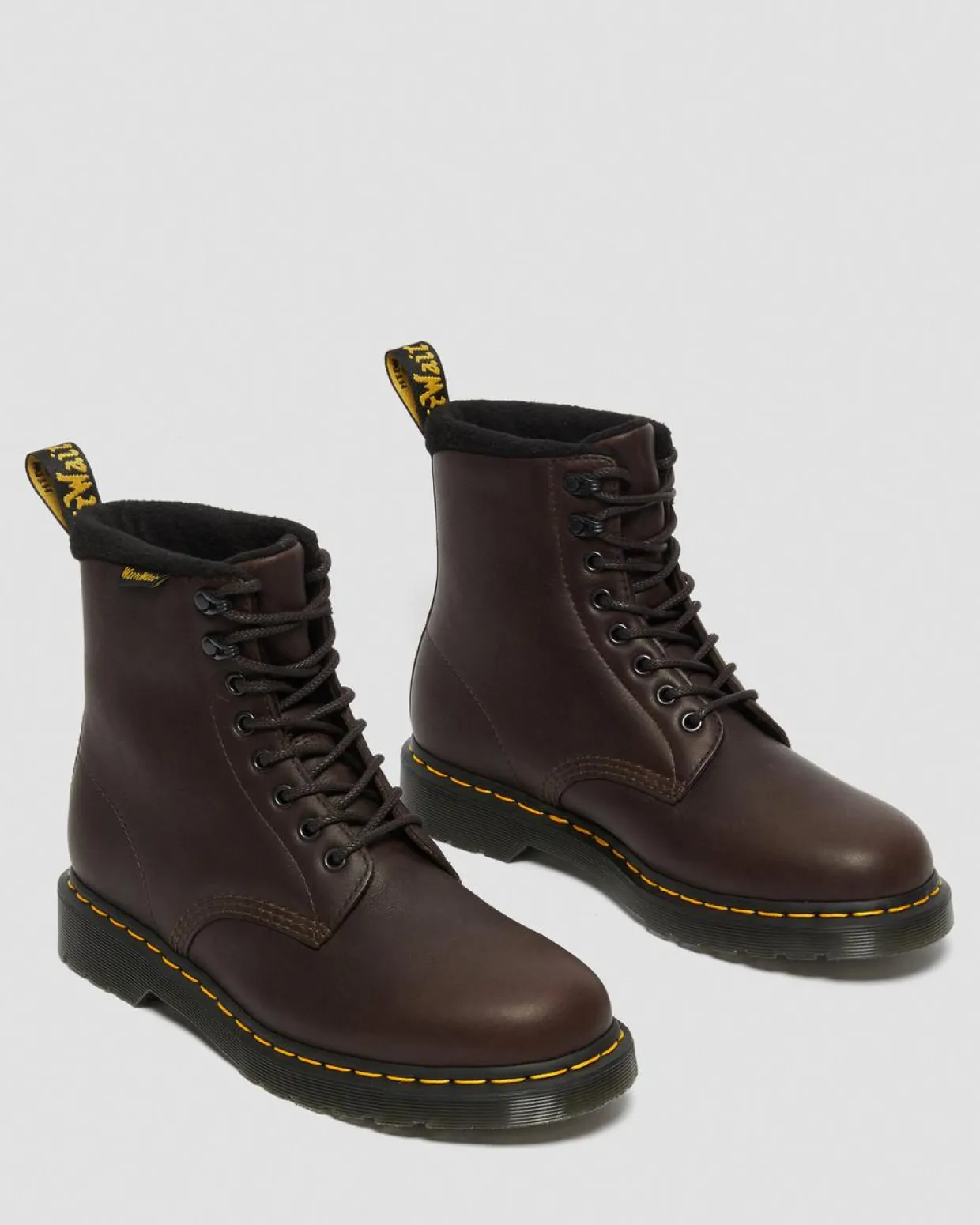 Dr. Martens Boots 1460 Pascal WarmWair En Cuir Valor WP Marron foncé — Valor Wp Cheap