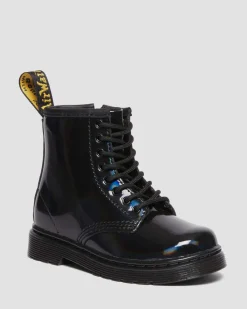 Dr. Martens Boots 1460 Rainbow En Cuir à Lacets Pour Tout-petit Noir — Rainbow Patent Fashion