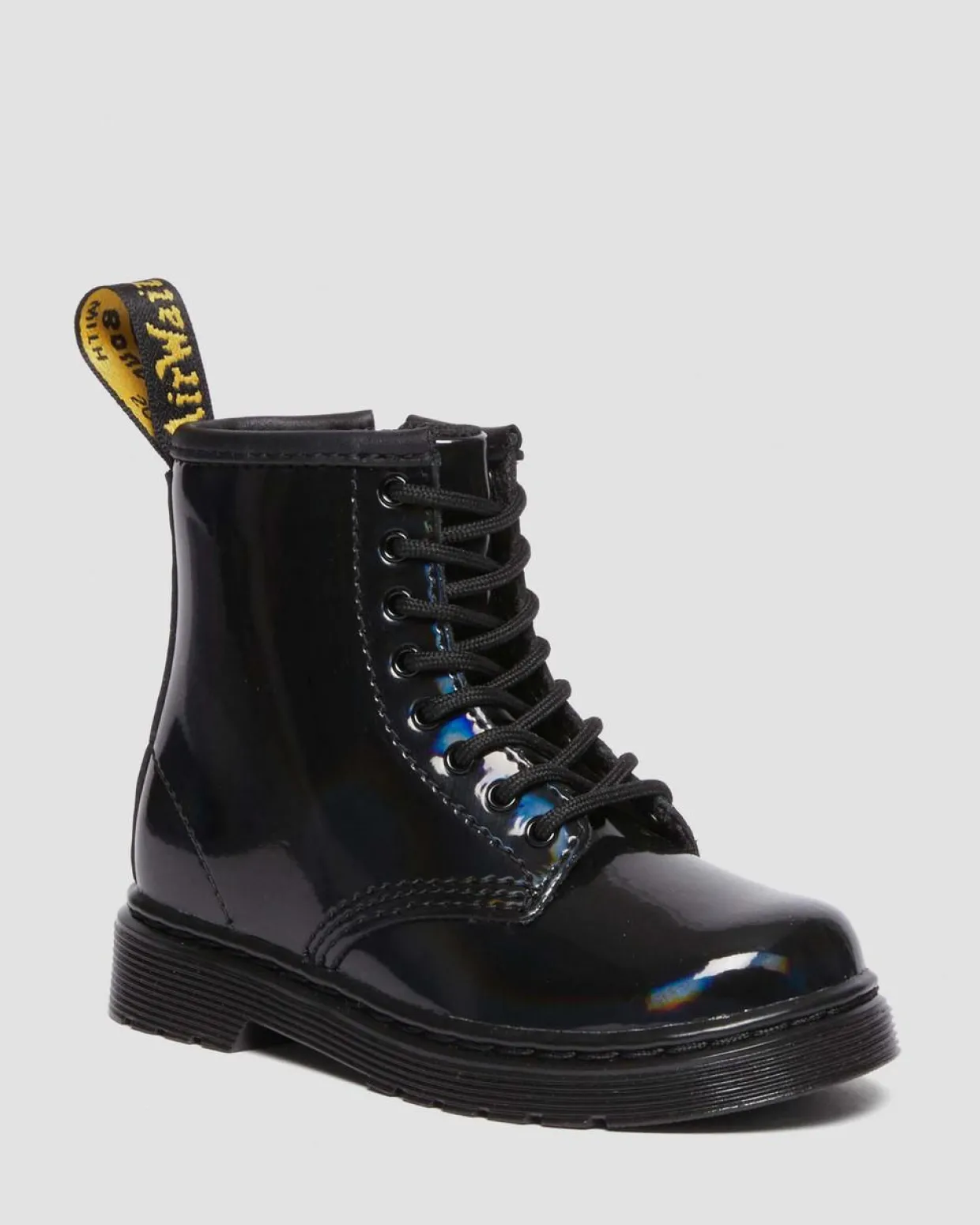Dr. Martens Boots 1460 Rainbow En Cuir à Lacets Pour Tout-petit Noir — Rainbow Patent Fashion