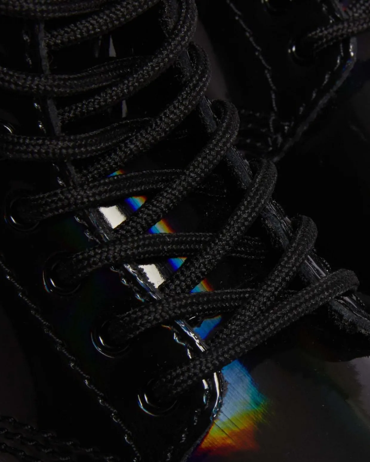 Dr. Martens Boots 1460 Rainbow En Cuir à Lacets Pour Tout-petit Noir — Rainbow Patent Fashion