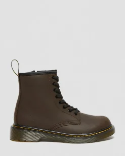 Dr. Martens BOOTS 1460 SERENA À DOUBLURE EN FOURRURE SYNTHÉTIQUE JUNIOR Marron foncé — Mohawk Hot