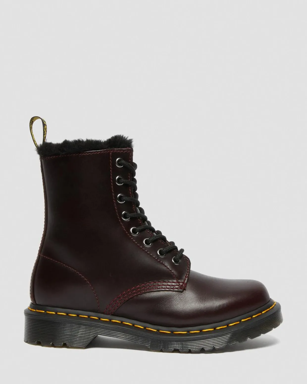 Dr. Martens Boots 1460 Serena Doublées De Fourrure Synthétique Rouge Oxblood — Atlas Flash Sale