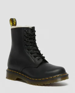 Dr. Martens Boots 1460 Serena Doublées De Fourrure Synthétique Noir — Burnished Wyoming Discount
