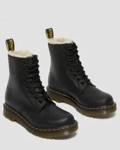 Dr. Martens Boots 1460 Serena Doublées De Fourrure Synthétique Noir — Burnished Wyoming Discount