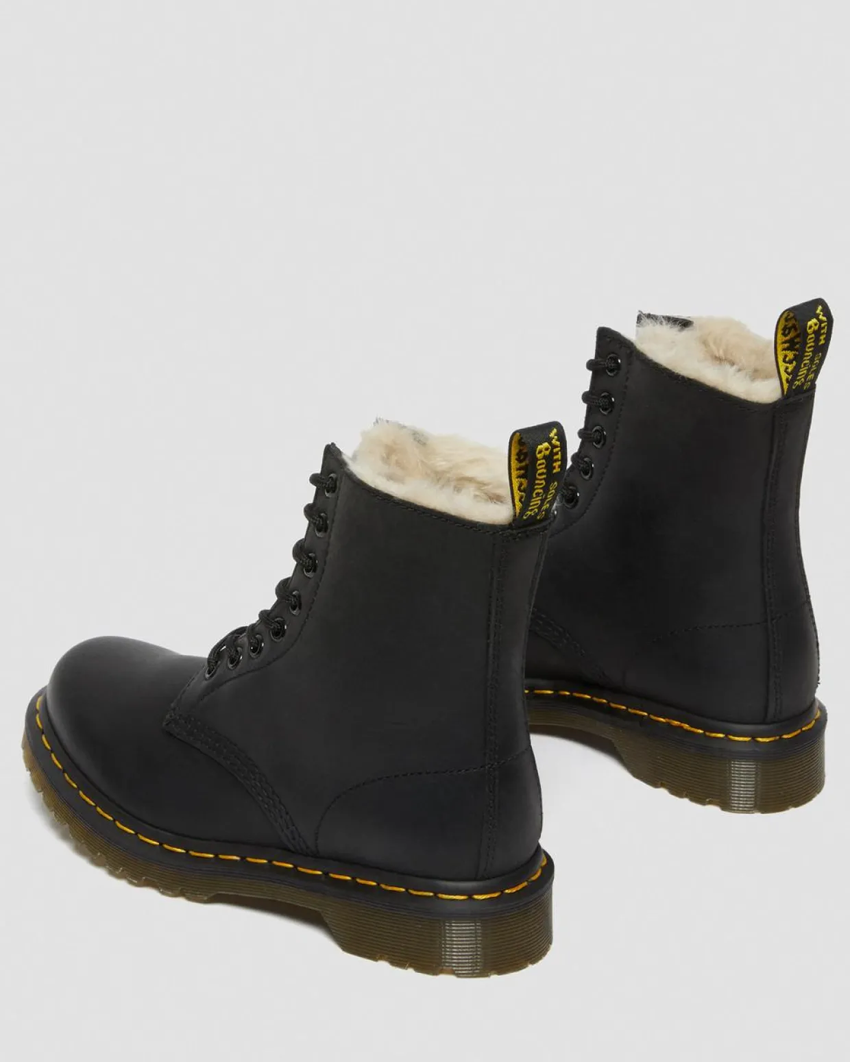 Dr. Martens Boots 1460 Serena Doublées De Fourrure Synthétique Noir — Burnished Wyoming Discount