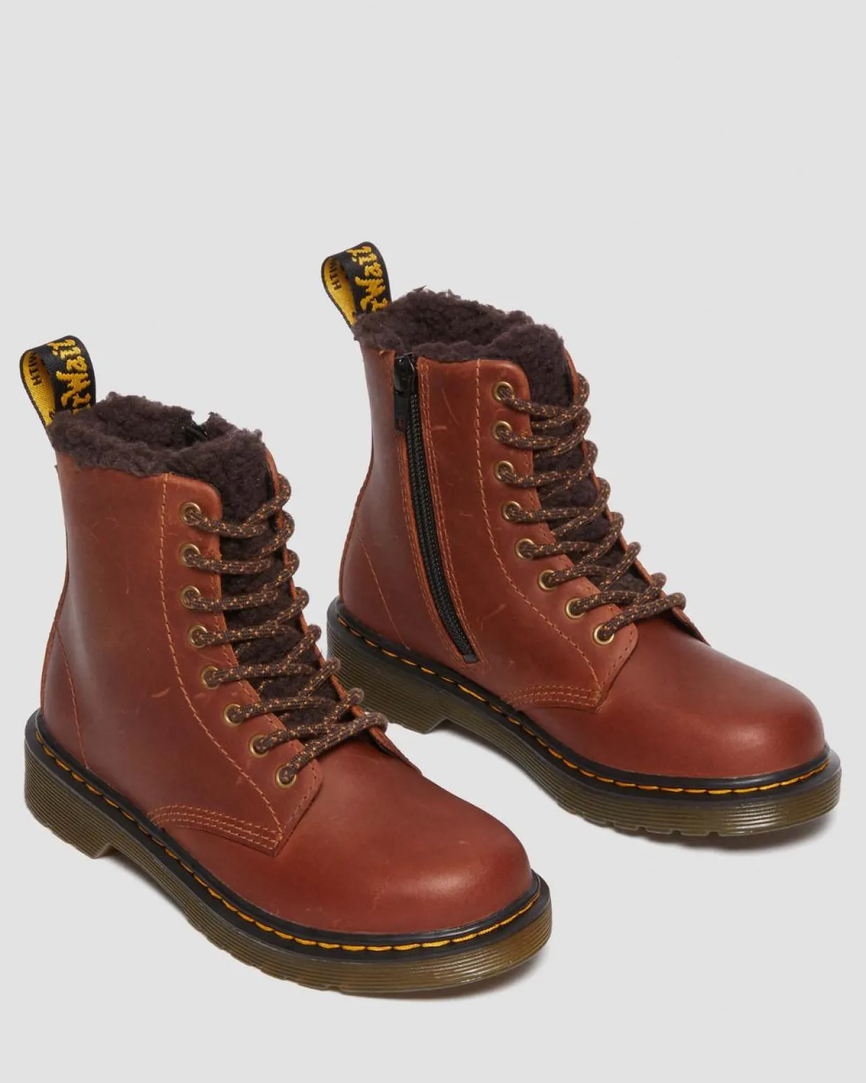Dr. Martens Boots 1460 Serena En Cuir Junior LIGHT BROWN — Republic Waterproof Best