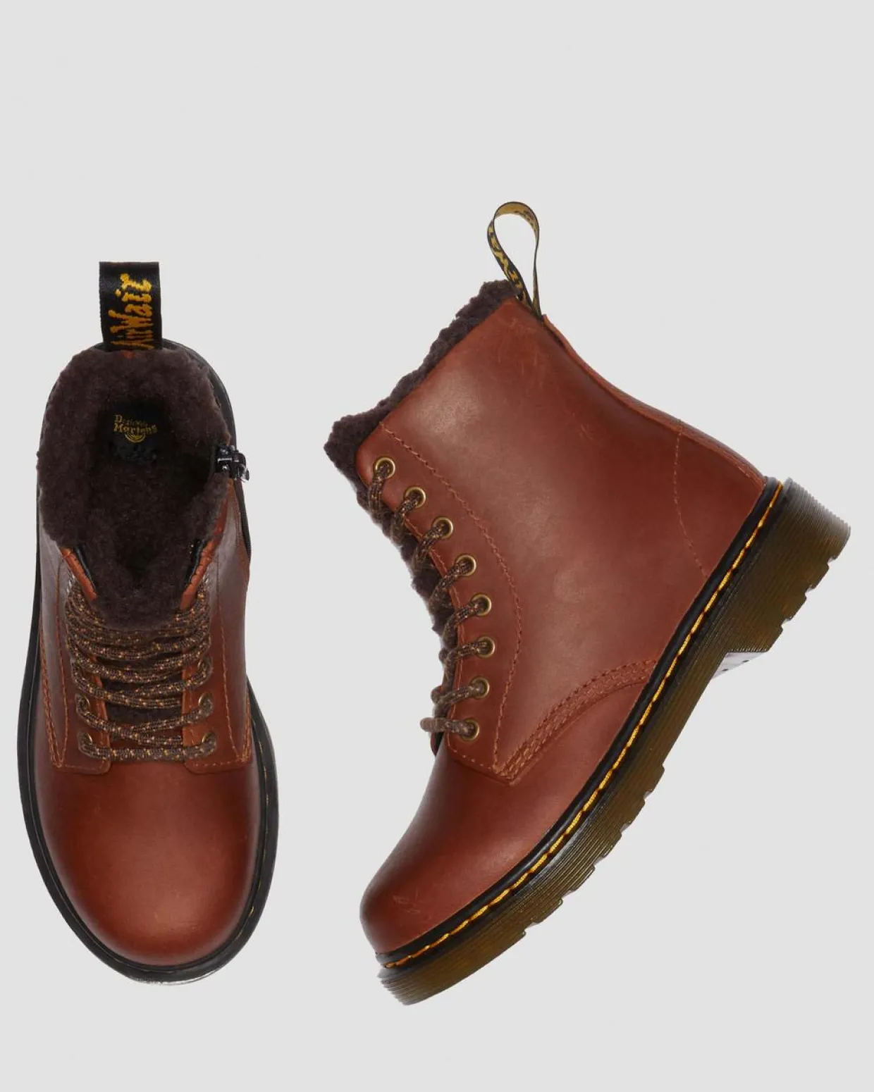 Dr. Martens Boots 1460 Serena En Cuir Junior LIGHT BROWN — Republic Waterproof Best
