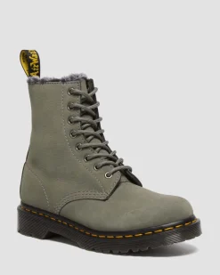 Dr. Martens Boots 1460 Serena En Cuir Nubuck Et Fourrure Synthétique à Lacets NICKEL GREY — Milled Nubuck Wp Online