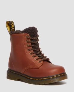 Dr. Martens Boots 1460 Serena En Cuir Pour Tout-petit LIGHT BROWN — Republic Waterproof Clearance