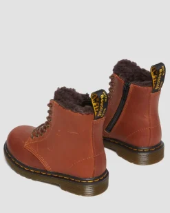 Dr. Martens Boots 1460 Serena En Cuir Pour Tout-petit LIGHT BROWN — Republic Waterproof Clearance