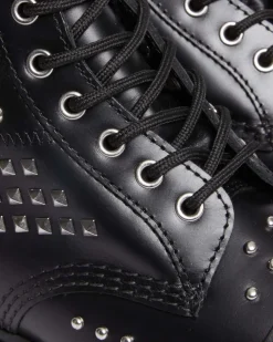 Dr. Martens Boots 1460 Studded Zip En Cuir Noir — Atlas Hot