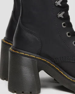 Dr. Martens Boots à Talons Jesy En Cuir Sendal Noir — Sendal New