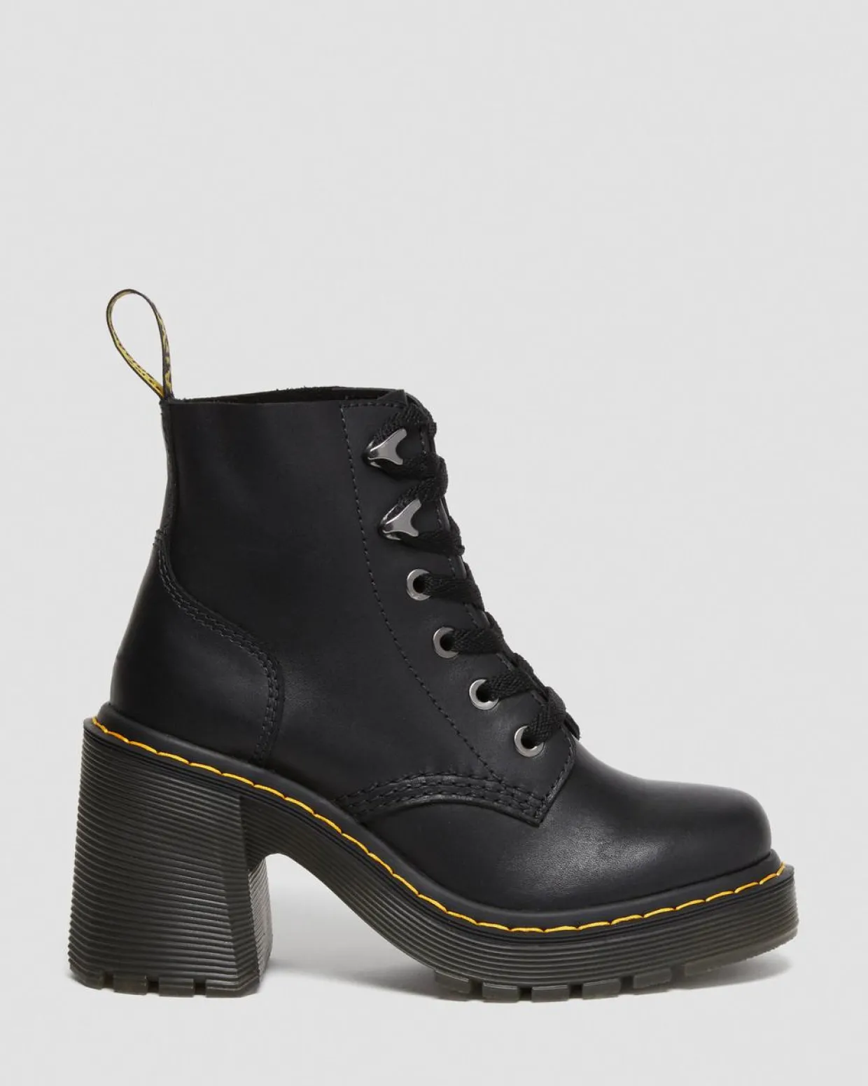 Dr. Martens Boots à Talons Jesy En Cuir Sendal Noir — Sendal New