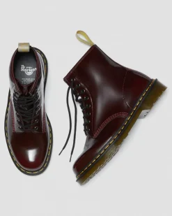 Dr. Martens Boots 1460 Vegan à Lacets Rouge Cherry Red — Oxford Rub Off Best