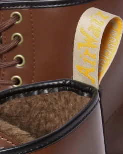 Dr. Martens Boots 1460 Vegan Borg Doublées à Lacets BROWN — Norfolk Vegan Flash Sale