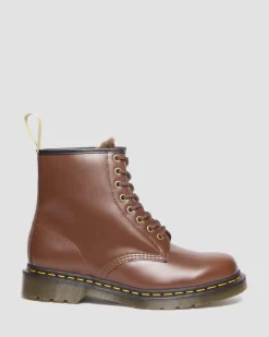 Dr. Martens Boots 1460 Vegan Borg Doublées à Lacets BROWN — Norfolk Vegan Flash Sale