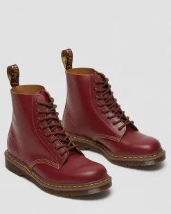 Dr. Martens Boots 1460 Vintage En Cuir Quilon Rouge — Quilon Sale