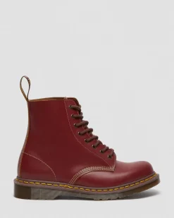 Dr. Martens Boots 1460 Vintage En Cuir Quilon Rouge — Quilon Sale