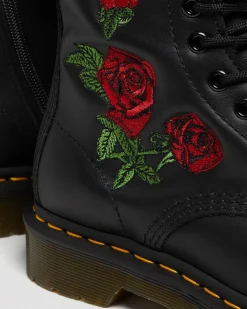 Dr. Martens Boots 1914 Vonda Floral Rose En Cuir à Lacets Noir — Softy T Discount
