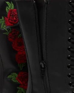 Dr. Martens Boots 1914 Vonda Floral Rose En Cuir à Lacets Noir — Softy T Discount