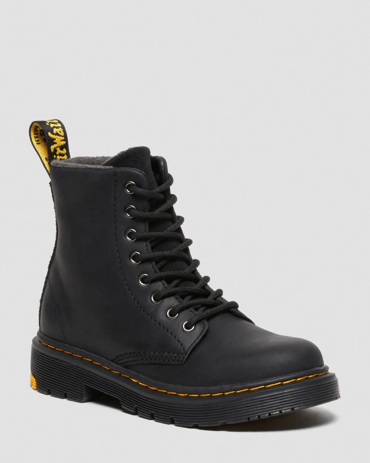 Dr. Martens Boots 1460 WinterGrip En Daim à Lacets Junior Noir — Yellowstone Wp Best Sale