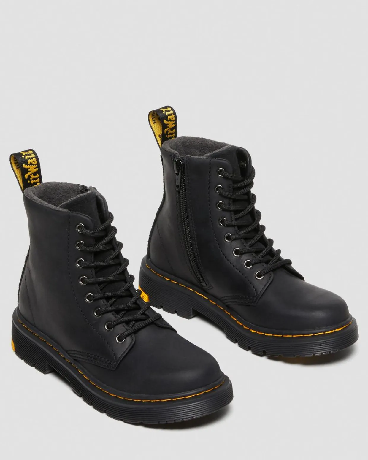 Dr. Martens Boots 1460 WinterGrip En Daim à Lacets Junior Noir — Yellowstone Wp Best Sale