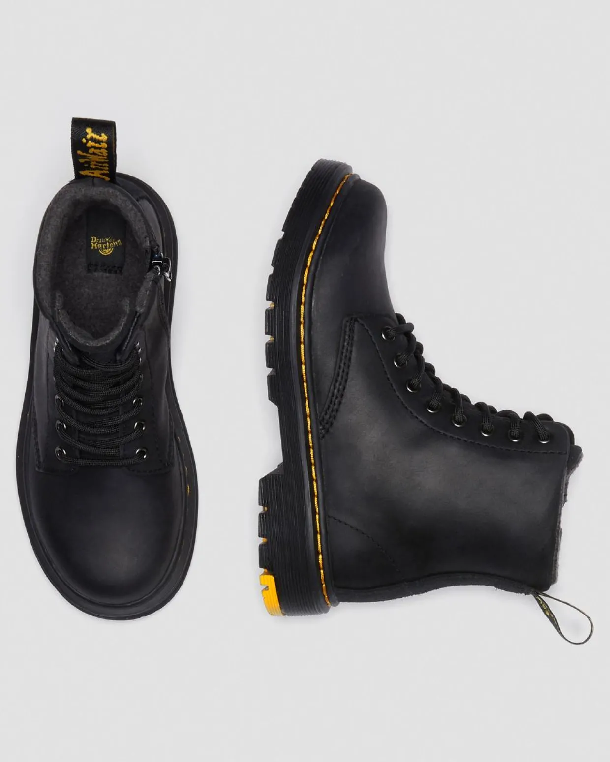 Dr. Martens Boots 1460 WinterGrip En Daim à Lacets Junior Noir — Yellowstone Wp Best Sale
