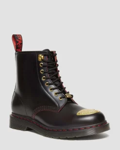 Dr. Martens Boots 1460 Year Of The Dragon En Cuir à Lacets Black+Red+Black — Smooth Slice+Hair On Best