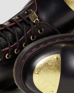 Dr. Martens Boots 1460 Year Of The Dragon En Cuir à Lacets Black+Red+Black — Smooth Slice+Hair On Best