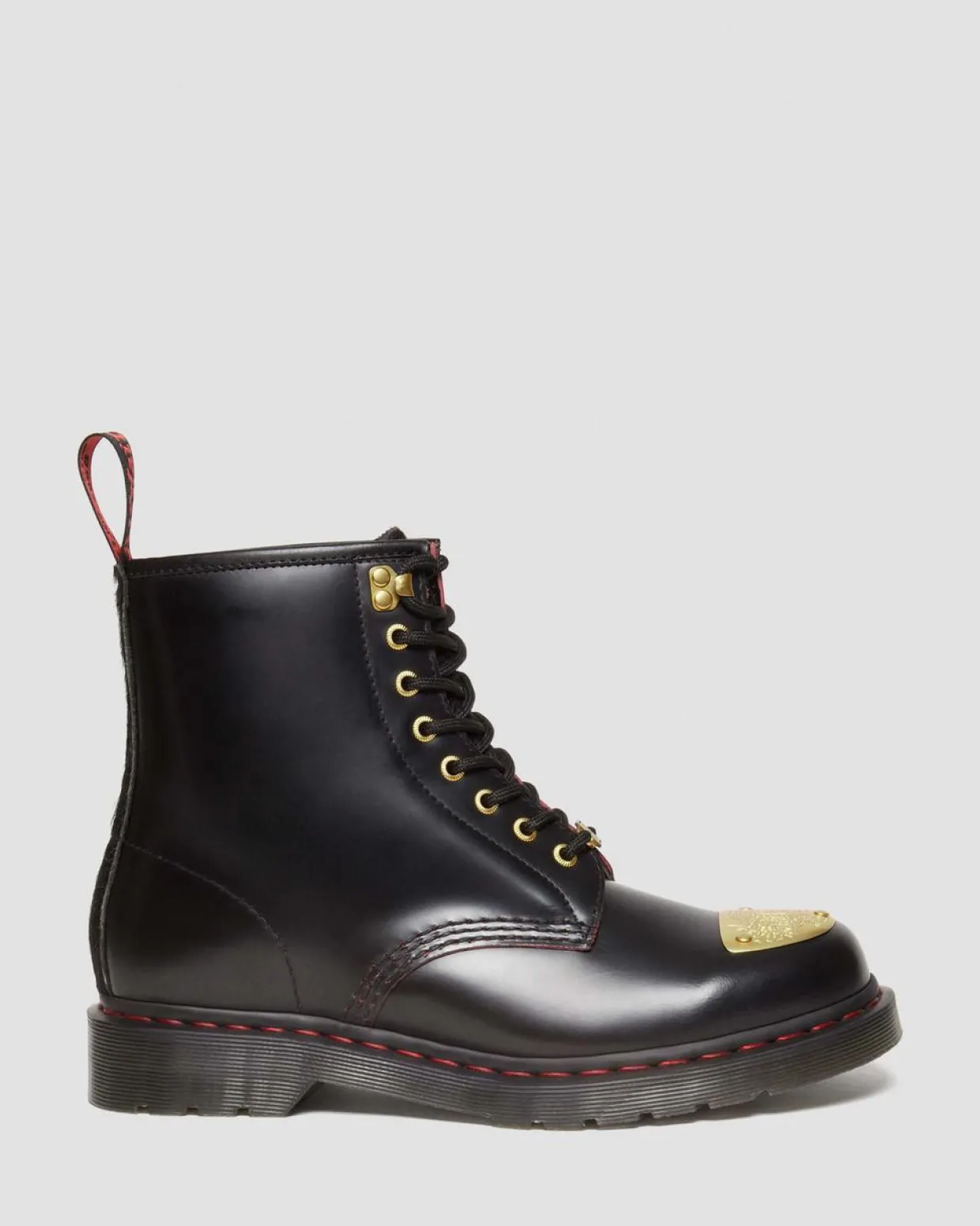 Dr. Martens Boots 1460 Year Of The Dragon En Cuir à Lacets Black+Red+Black — Smooth Slice+Hair On Best