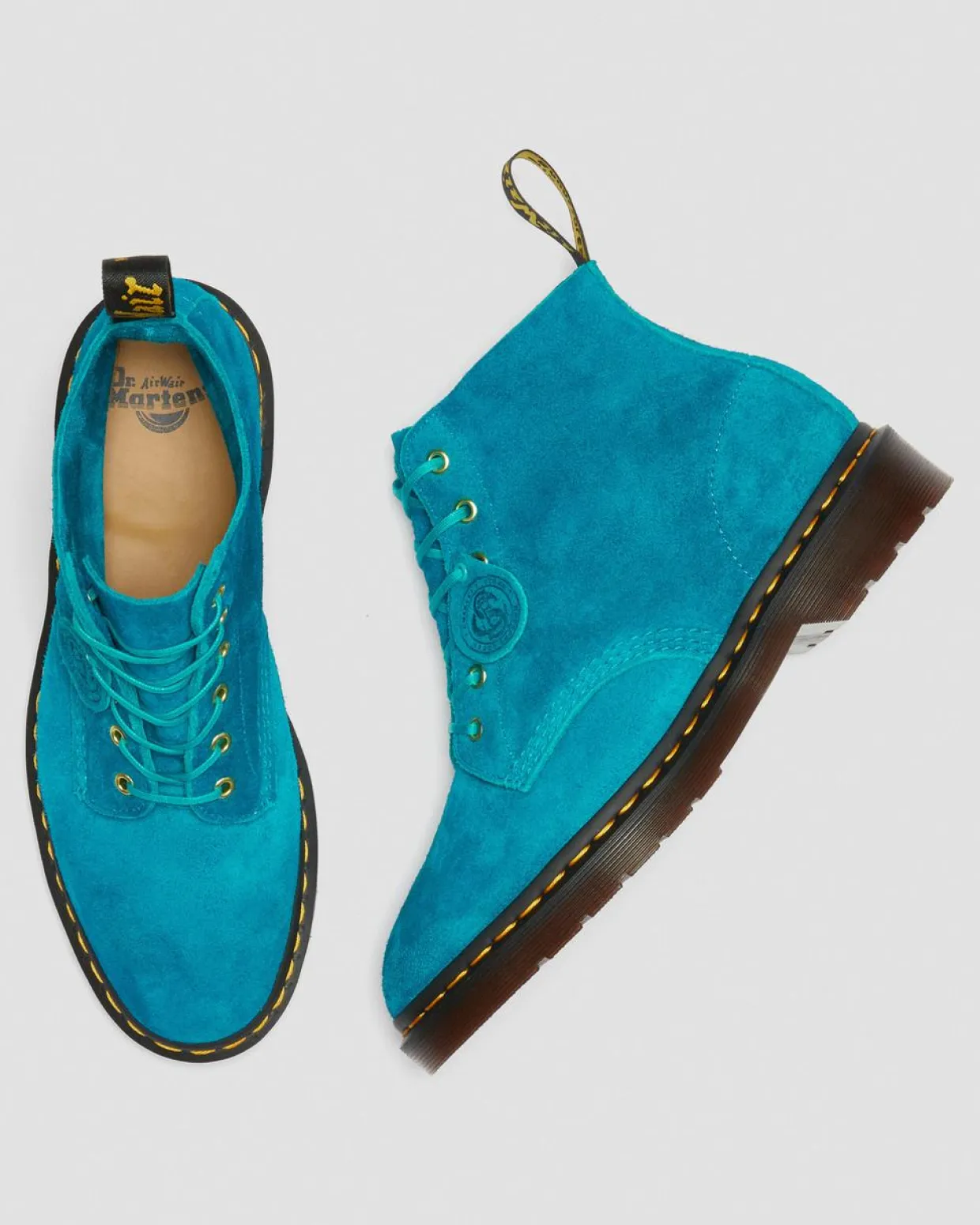 Dr. Martens Boots Basses 101 En Daim Turquoise — Desert Oasis Suede Shop
