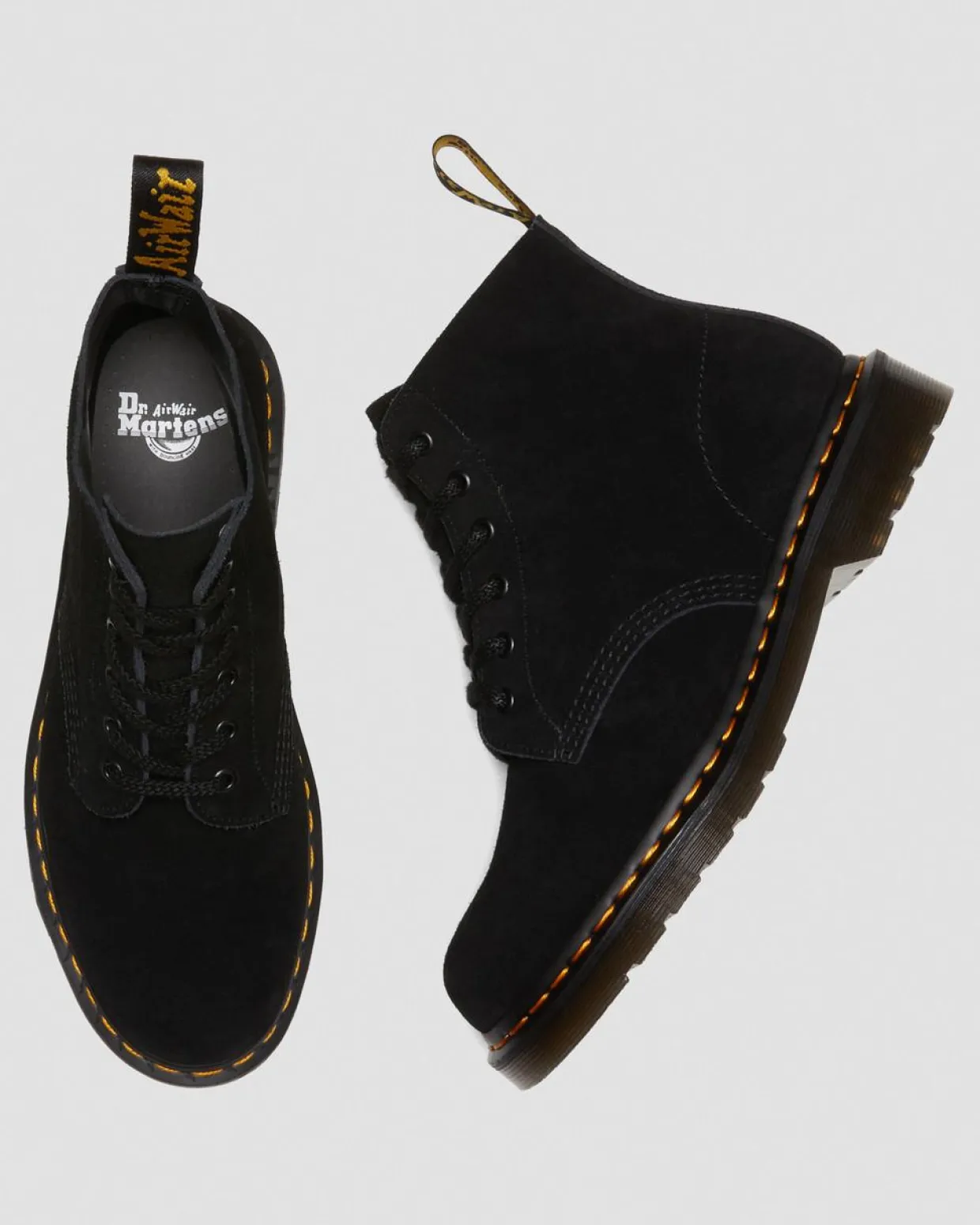 Dr. Martens Boots Basses 101 Unbound En Daim Noir — E H Suede+E H Suede Mb Clearance