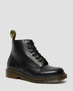Dr. Martens Boots Basses 101 Vintage En Cuir Quilon Noir — Quilon Shop