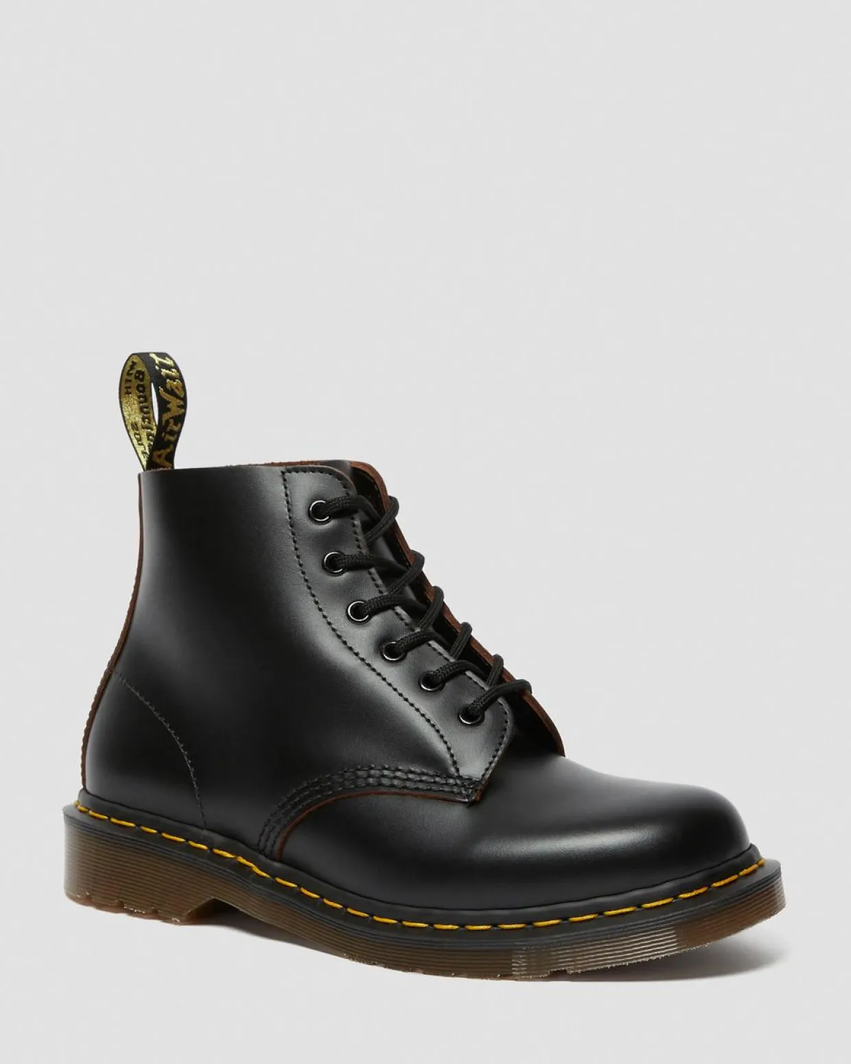 Dr. Martens Boots Basses 101 Vintage En Cuir Quilon Noir — Quilon Shop