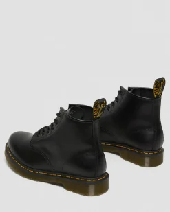 Dr. Martens Boots Basses 101 Yellow Stitch En Cuir Smooth Noir — Smooth Leather Shop