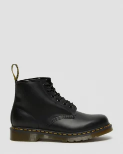 Dr. Martens Boots Basses 101 Yellow Stitch En Cuir Smooth Noir — Smooth Leather Shop