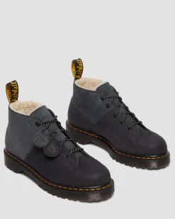 Dr. Martens Boots Basses Church En Cuir Nubuck à Lacets BLACK Outlet