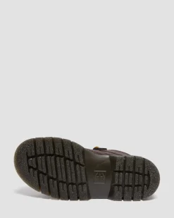 Dr. Martens Boots Basses Woodard En Cuir à Lacets Marron foncé — Grizzly Discount