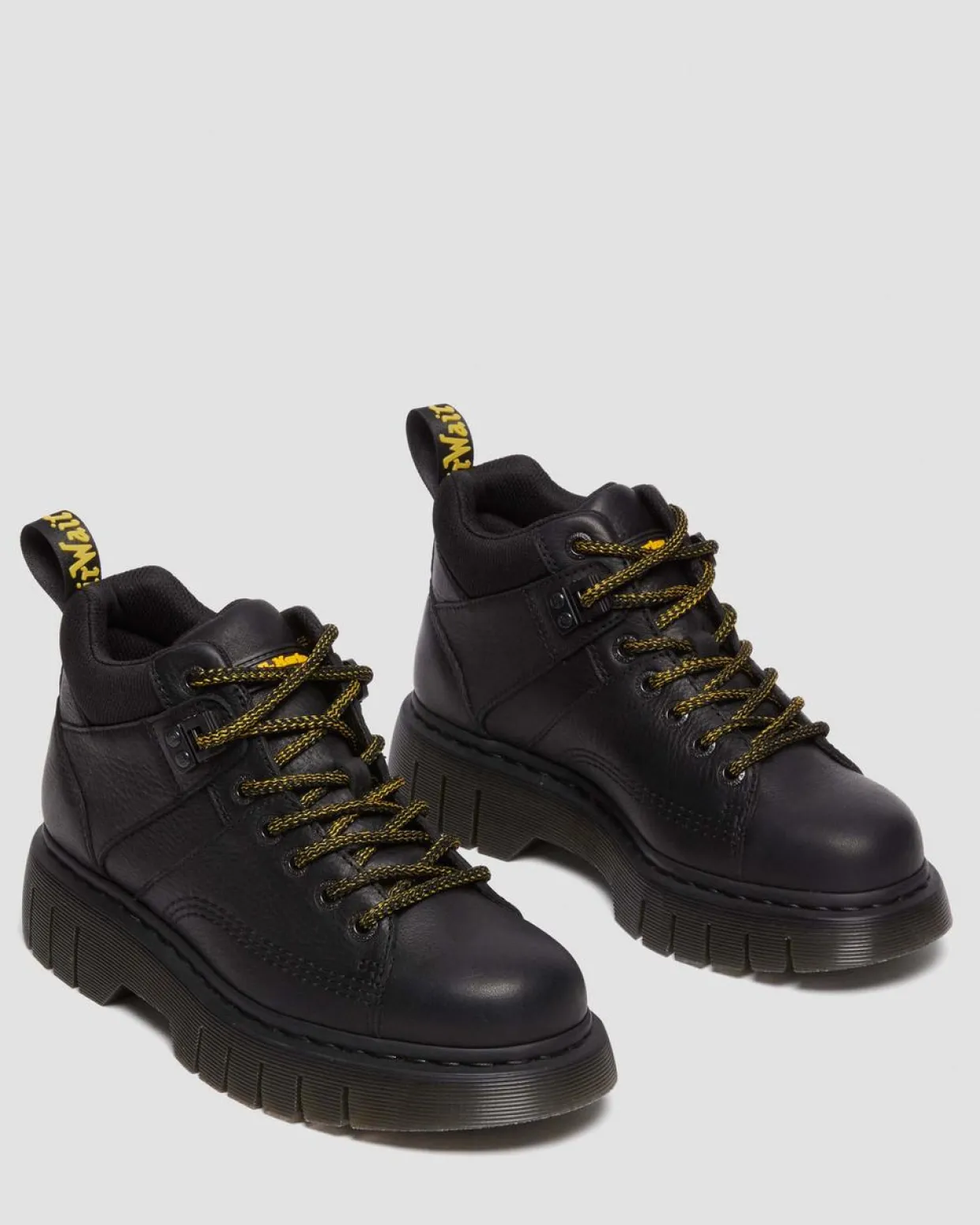 Dr. Martens Boots Basses Woodard En Cuir à Lacets Noir — Grizzly Discount