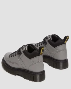 Dr. Martens Boots Basses Woodard En Cuir à Lacets NICKEL GREY+BLACK — Milled Nappa Clearance