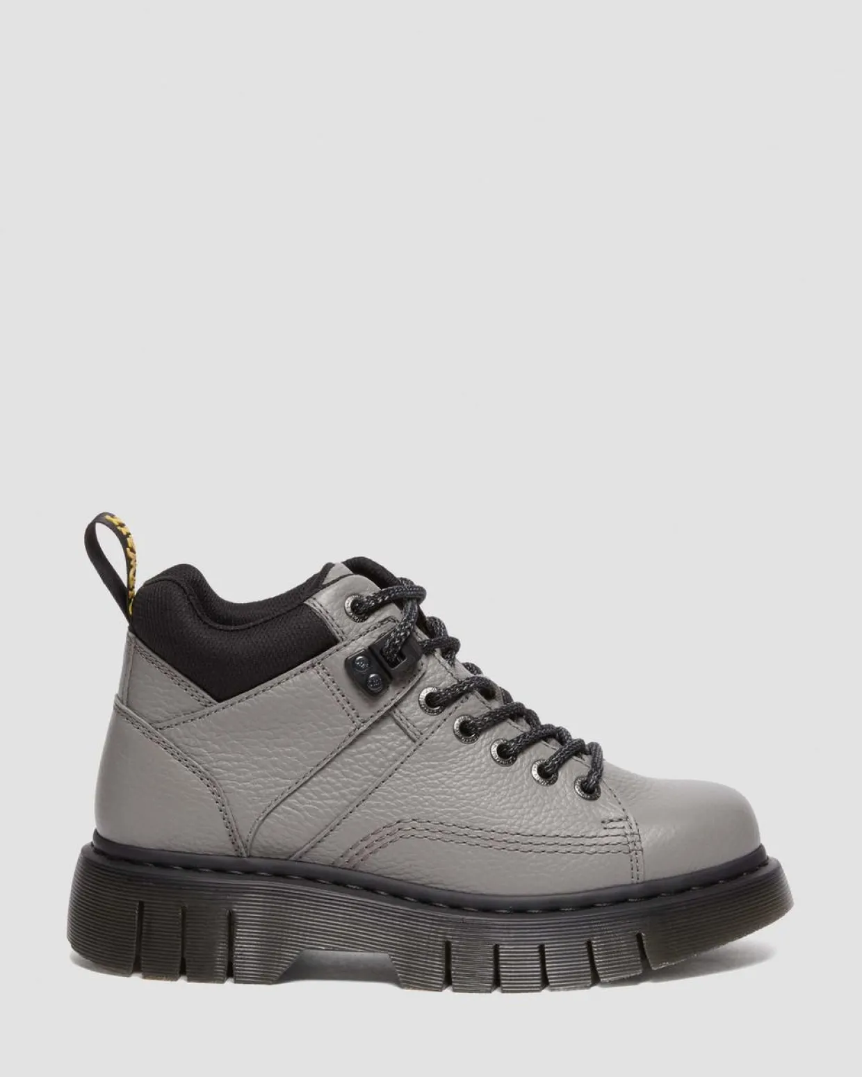 Dr. Martens Boots Basses Woodard En Cuir à Lacets NICKEL GREY+BLACK — Milled Nappa Clearance