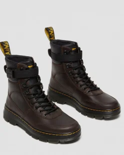 Dr. Martens Boots Casual Combs Tech En Cuir Crazy Horse Marron foncé — Crazy Horse Store