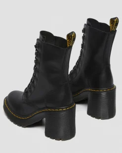 Dr. Martens Boots Chesney En Cuir à Talons évasés Et à Lacets Noir — Sendal Sale