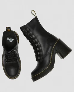 Dr. Martens Boots Chesney En Cuir à Talons évasés Et à Lacets Noir — Sendal Sale